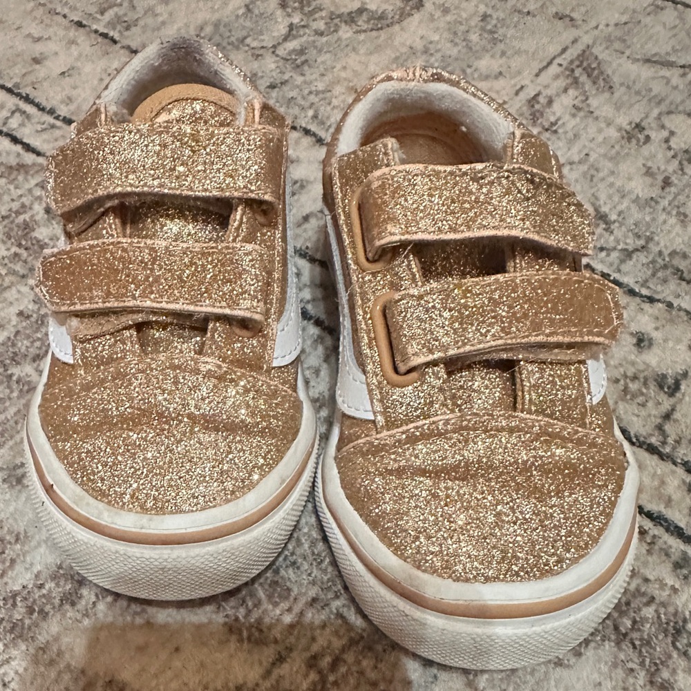 Vans Oldskool V Toddler “rose gold” glitterr
